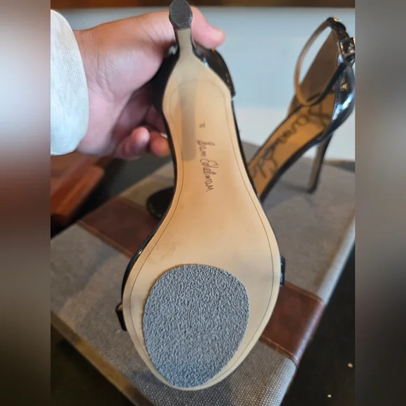 Black Patent Leather Stiletto Heels - Picture 7 of 7